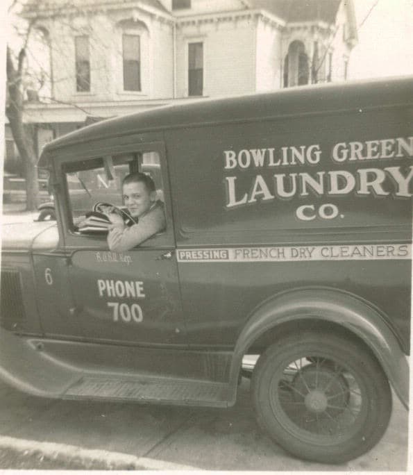 A vintage Bowling Green Laundry Co. delivery truck from the Fields family's early years